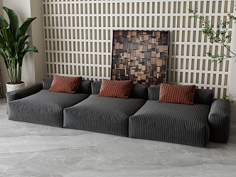 Modern three-seat sofa 3d model