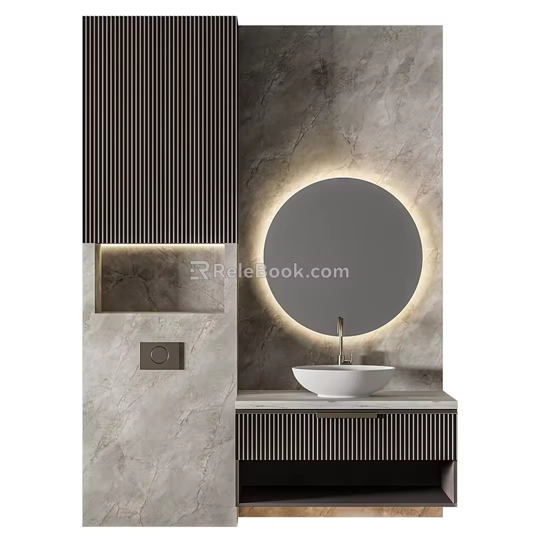 Modern toilet sink basin 3d model