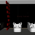 Hair Salon Shampoo Area Chong Shui District Head Treatment Area 3d model