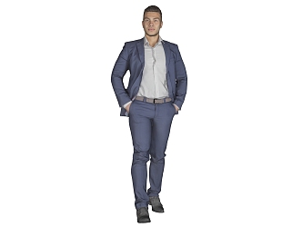 Suit Men Middle-aged Men Business Casual Men 3d model