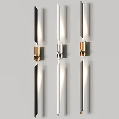 Modern Wall Sconces With Gold And Silver Accents Sleek Linear Design For Home Lighting 3d model