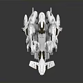 Futuristic Cosmic Spacecraft With White Brown Exterior And Multi Engine Structure For Exploration Missions