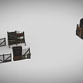 Old Rustic Fences With Rusted Metal Panels Wooden Frames And Wire Mesh