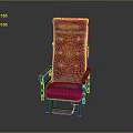 Red Office Chair with Padded Seat Armrests Footrest and Classic Design