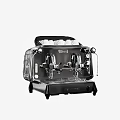 Professional Grade Espresso Machine With Dual Steam Wands And Cups On Top Modern Kitchen Appliance