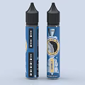 Two Blue Space Themed E Liquid Bottles With Planet Graphic And 50ml Capacity 3d model