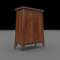 Traditional Solid Wooden Entryway Side Cabinet With Double Doors And Legs