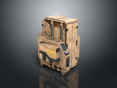 Tactical Military Weapon With Digital Control Panel And Portable Design In Desert Camouflage Color Scheme 3d model
