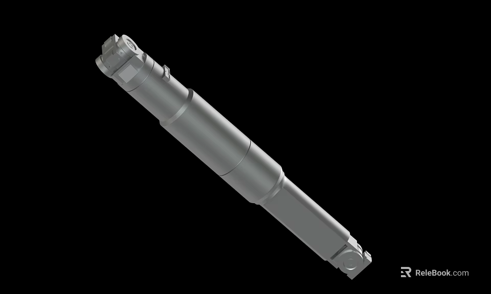 Precision Machined Metal Shaft Component With Cylindrical Body And Connecting Ends 3d model 