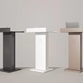 Modern Black White And Beige Podiums With Built In Devices And Sleek Design