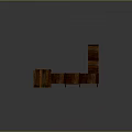 Wooden Multi Level Platform Structure With Sloped Ramp And Pillar Supports