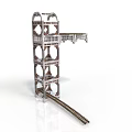 Industrial Railroad Tower Structure With Multi Level Platform And Railroad Track