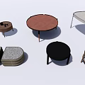 Various Modern Coffee Table Designs With Different Shapes And Materials For Home Decor 3d model