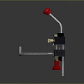 Mechanical Industrial Device With Red Knobs Black Body Metal Structure And Adjustable Lever