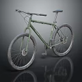 Green Mountain Bike with Black Handlebar and Seat Wide Tires for Off Road Riding
