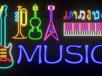 Modern Neon Music Neon Light 3d model Modern Neon Music Neon Light 3d model