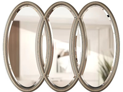 Three Oval Decorative Framed Mirrors For Interior 3d model