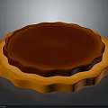 Appetizing Red Pie With Orange Scalloped Edge And Smooth Glossy Surface