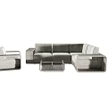 Modern Wicker Sofa and Coffee Table Set With Matching Armchairs and Modular Design 3d model