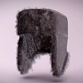 Stylish Warm Winter Fur Hat With Ear Flaps And Thick Soft Material Design 3d model