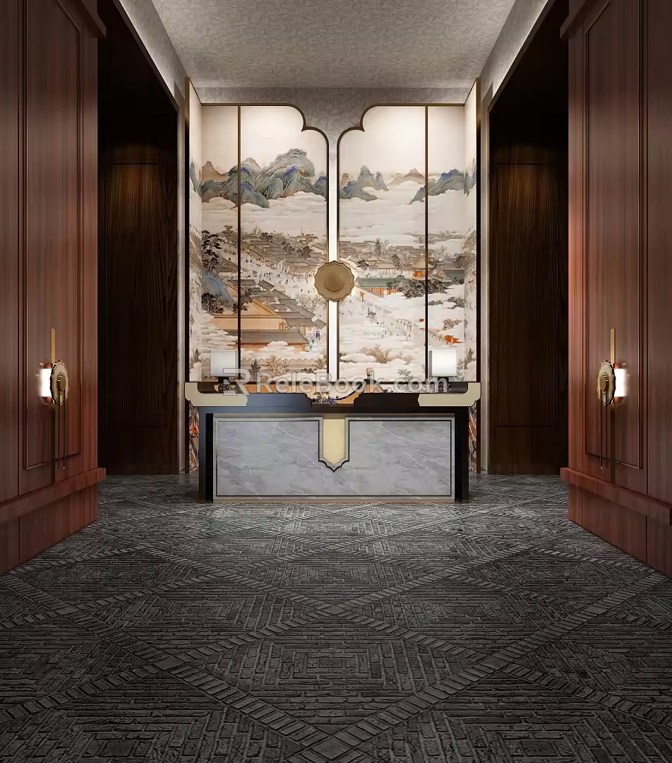 New Chinese Reception Desk 3d model