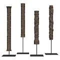 New Chinese Style Column Sculpture Column Ornaments Carved Column 3d model