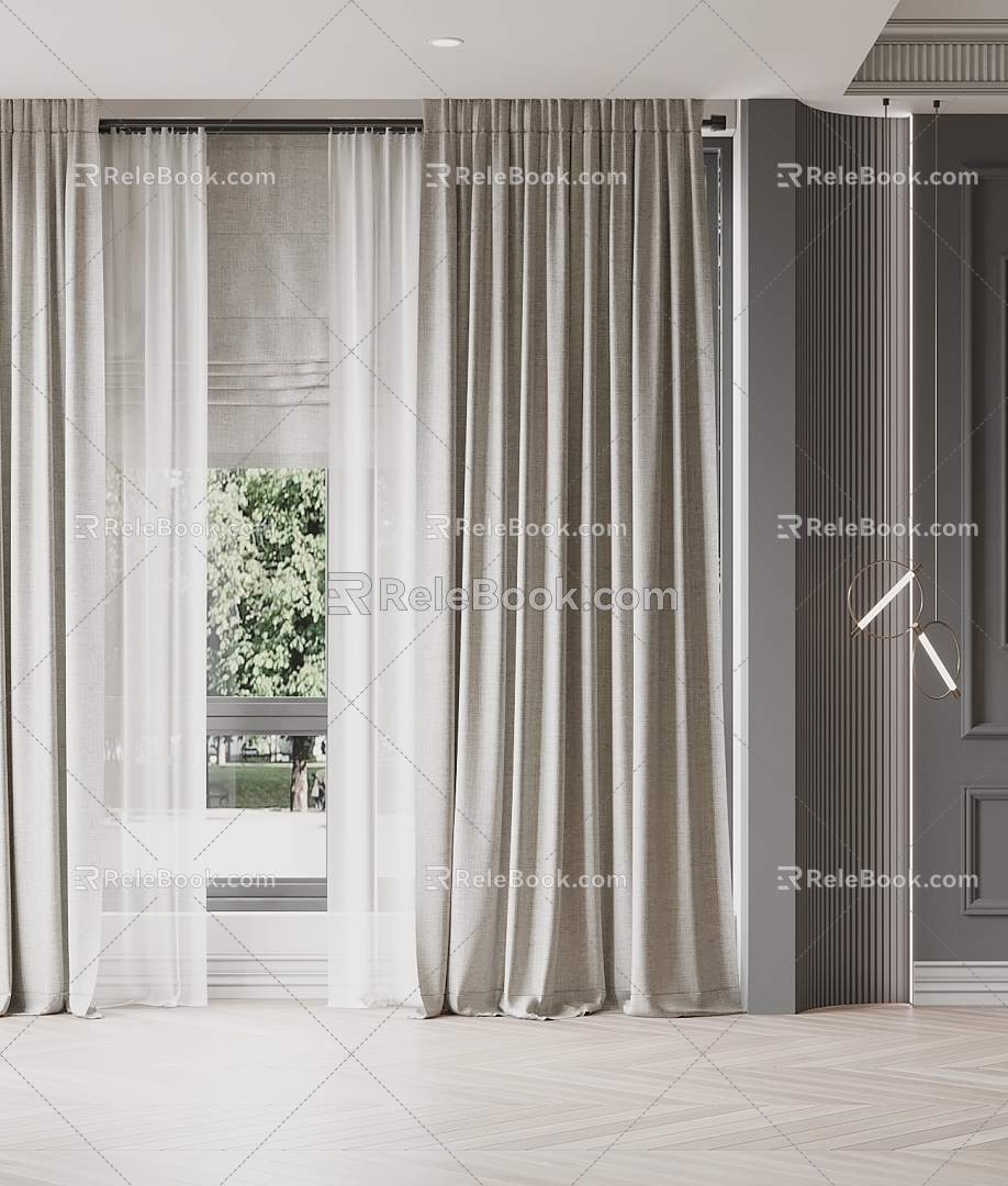 Nordic Curtain 3d model