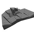 Modern shaped sofa 3d model