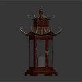 Traditional Chinese Red Pagoda Style Decorative Lantern With Multi Tiered Roof And Square Base