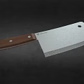 Sharp Textured Kitchen Knife With Metal Blade And Wooden Handle Featuring Small Holes For Cooking