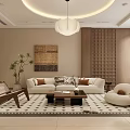 Cozy Warm Modern Living Room Interior Design With Soft Sofas And Wooden Decor Elements