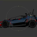 Open Top Blue Pink Race Car With Large Wheels Roll Cage And Antennas