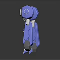 Sci Fi Robot Character With Blue Mechanical Arms And White Body Design 3d model