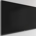 Modern Black Flat Screen Television Wall Mounted On Minimalist White Wall 3d model