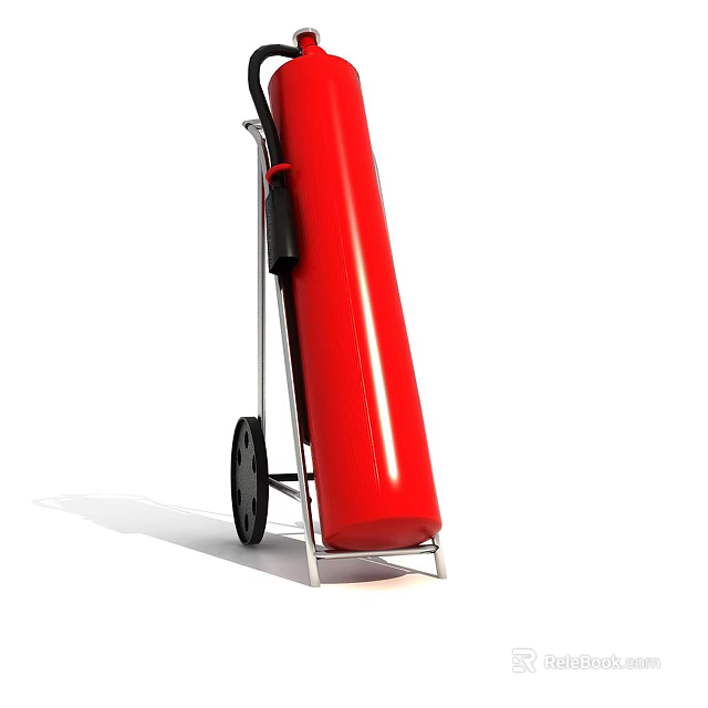 Red Wheeled Fire Extinguisher Essential Fire Safety Equipment for Emergency Fire Protection 3d model 