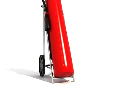 Red Wheeled Fire Extinguisher Essential Fire Safety Equipment for Emergency Fire Protection 3d model