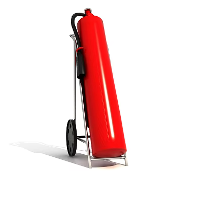 Red Wheeled Fire Extinguisher Essential Fire Safety Equipment for Emergency Fire Protection 3d model