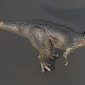 Detailed Reptile Dinosaur Model With Bony Crest And Scaly Skin Standing Posture