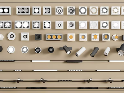 Modern Downlights and Spotlights with Various Design Styles and Types 3d model