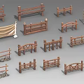Wooden Garden Fence 3D Models With Spiked Tops And Various Decorative Designs