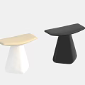 Modern Design Stools in Light and Dark Colors with Unique Geometric Base 3d model