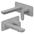 Sleek Modern Bathtub Faucet With Chrome Finish And Wall Mounted Handles