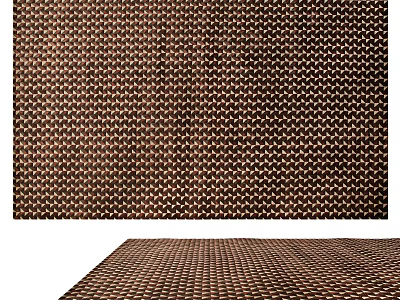 Square Brown Carpet with Woven Texture Design for Modern Home Living Room Floor 3d model