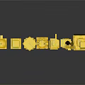 Yellow Building Block Components With Various Shapes Sizes And Designs