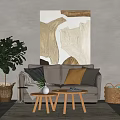 Nordic Sofa Coffee Table Combination 3d model