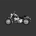 Classic Silver Cruiser Motorcycle With Black Seat And Reflection On Dark Background