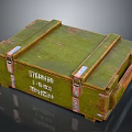 Vintage Green Wooden Weapon Storage Crate With Metal Clasps And Military Labels