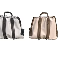 Stylish Duffel Bags In Black White And Beige Brown With Leather Handles And Zipper Details