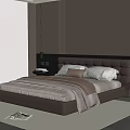Modern Bedroom Interior Design With Large Bed Dark Headboard Nightstands And Window Blinds