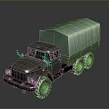 Military Battle Tank With Tracked Chassis Armored Turret And Long Barrel Cannon